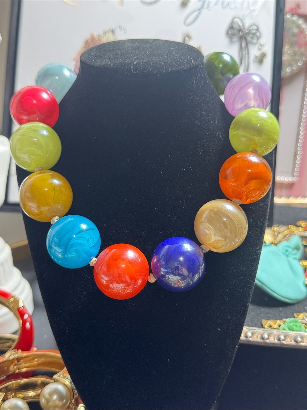 Gumball Multicolor Statement Bead Necklace